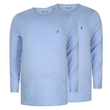 Alca Easy-Going 2-Pck Men Shirt Long Sleeve O-Neck Sky Blue 3XL