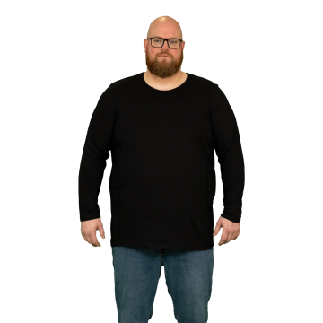 Alca 1-Pck Authentic Men Shirt Long Sleeve O-Neck Black 7XL