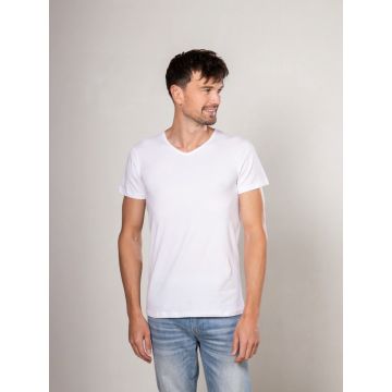 Alca Basic Regular Fit Heren T-Shirt V-Neck Extra Long White 