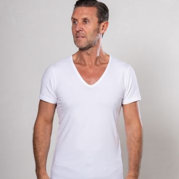 Alca Basic R-Fit 1-Pck Heren T-Shirt Deep-V White 