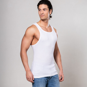 Alca Rib V-Shape 2-Pck Heren Singlet White