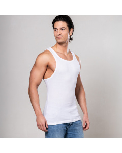 Alca Rib V-Shape 2-Pck Heren Singlet White