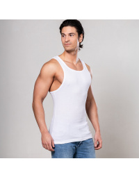 Alca Rib V-Shape 2-Pck Heren Singlet White