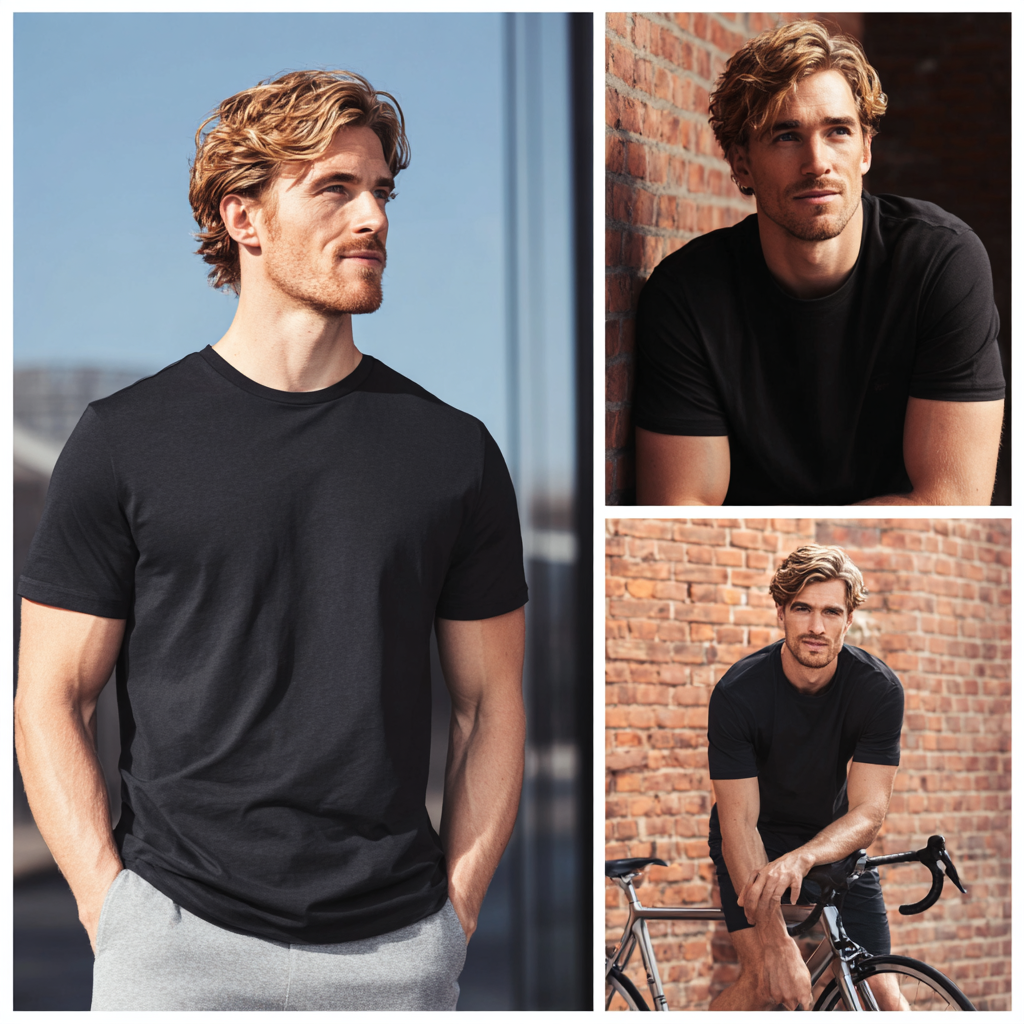 Heren T-shirt in verschillende settings – RJ Bodywear